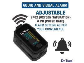 Dr Trust (Usa) Signature Series Finger Tip Pulse Oximeter With Audio Visual Alarm ( Midnight Black )